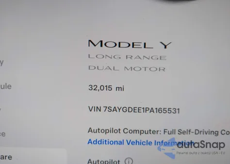 2023 Tesla Model Y Awd/Long Range Dual Motor All-Wheel Drive from USA, damaged, VIN 7SAYGDEE1PA165531